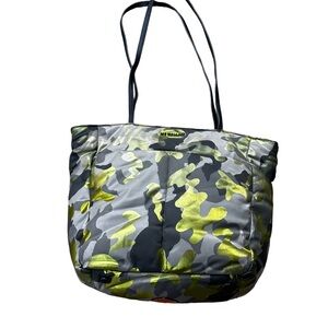 MZ Wallace Gray Citrus Army Camoflage Quilted Shoulder Handbag Medium Size Tote